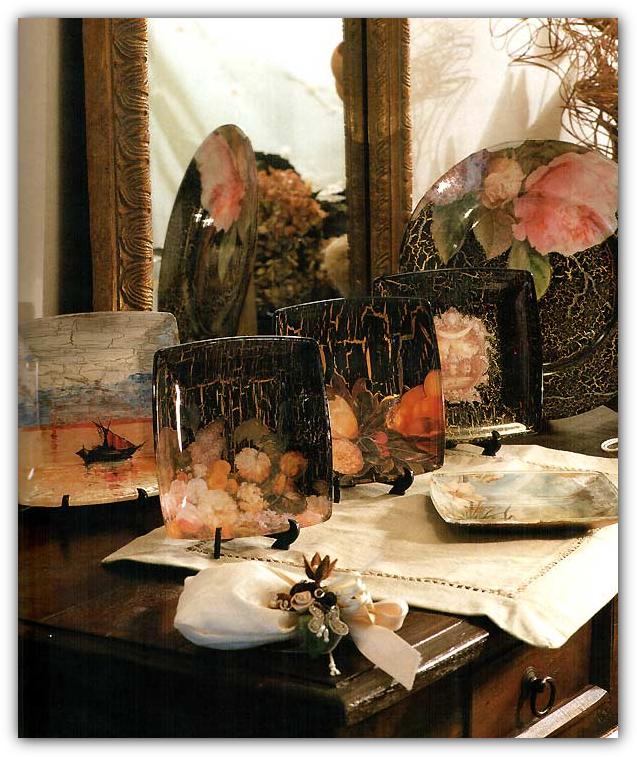 Обратный декупаж тарелки