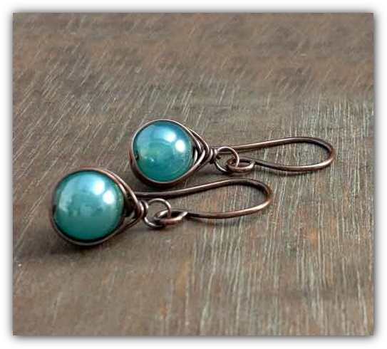 Сережки из проволоки. Украшения в технике Wire wrap.