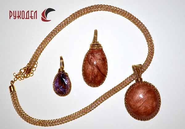 Оплетаем подвеску (кабошон, кристалл) проволокой в технике Викинг Книт