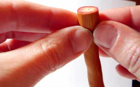 Как сузить трость, колбаску, кейн из полимерной глины.