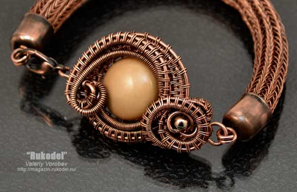 Браслет из проволоки. Wire Wrapped Bracelet Viking Knit.