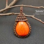 Кулон из полимерной глины и медной проволоки. Wire Wrap Pendant.