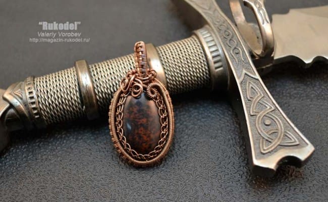 Плетение подвески из медной проволоки своими руками