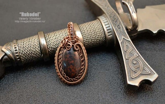 Плетение подвески из медной проволоки своими руками