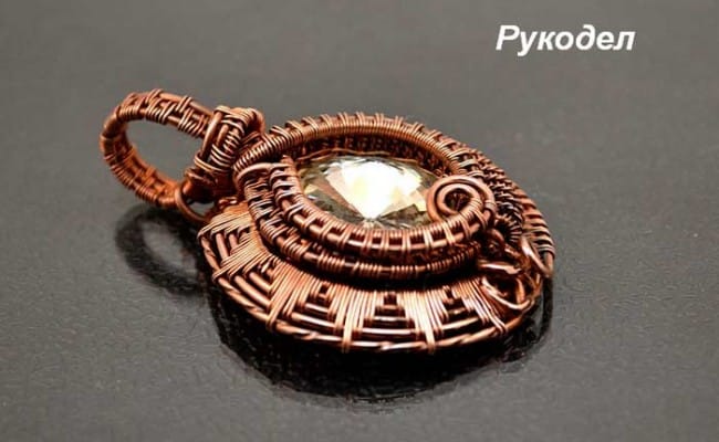Подвеска из медной проволоки от Анатольевича.