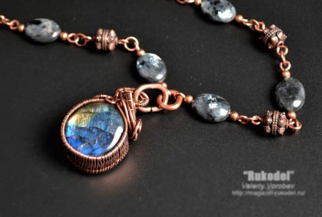 Крепление кабошонов. Ожерелье своими руками.