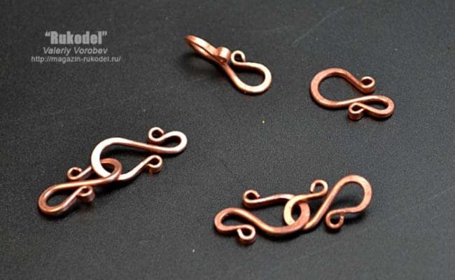 замок для украшений из медной проволоки